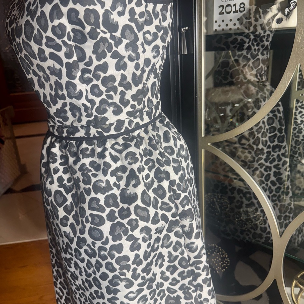 Bar III Black and White Leopard Print Mini Dress - Picture 3 of 8